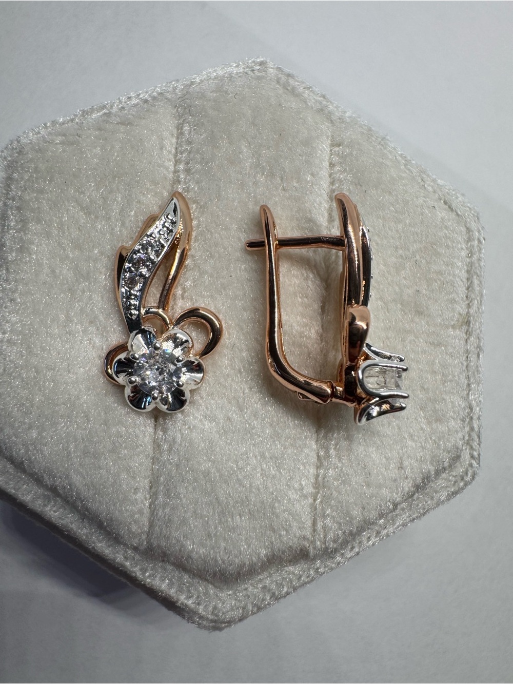 Vintage 14K 585 Rolled Gold Cubic Zirconia Earrings | Not Solid Gold